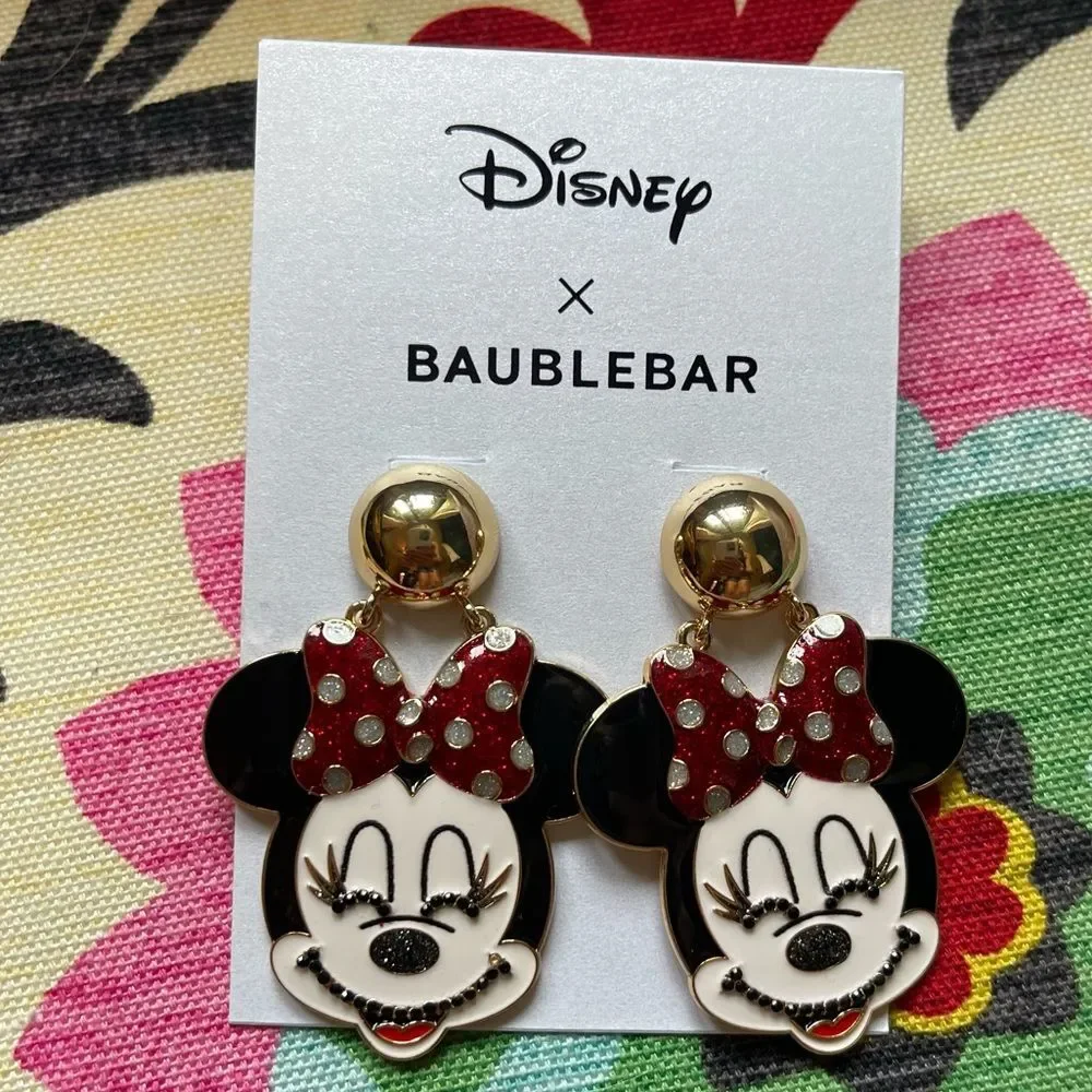 Nwt Disney Baublebar Minnie Mouse Earrings